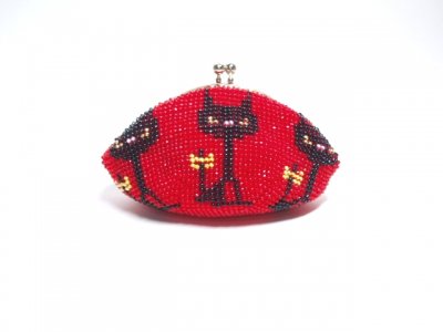 ビーズ編みがま口財布 - ファッション小物