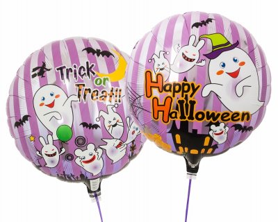 ハロウィンバルーン風船 ハッピーハロウィンストライプゴースト 卸売り