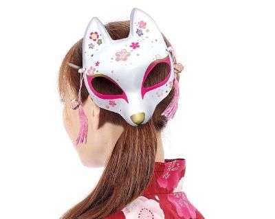 お面 きつね半面 白黒2種アソート 12セット 卸売り価格で通販