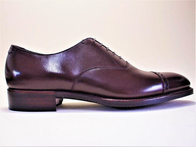 パンチドキャップトゥオックスフォード ラバーソール ブラウン 25.5cm（在庫あり） - オーダメイド革靴販売・高級紳士革靴通販　 Pancia（パンチャ）