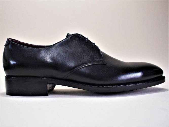 ３アイレットダービー ラバーソール ブラック 26.0cm（在庫あり） - オーダメイド革靴販売・高級紳士革靴通販　Pancia（パンチャ）