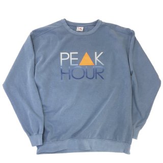 ‘PE▲K HOUR’ Garment Dyed Sweat-Shirt [BLUE JEAN]