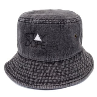 ’ST▲Y DOPE’ Denim BUCKET HAT [BLACK]