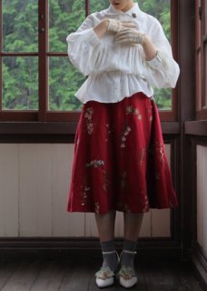 果実花刺繍 スカート