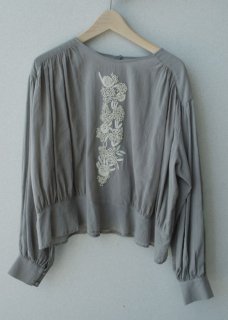 French knot embroidery blouse