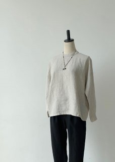 linen stand collar square shirt