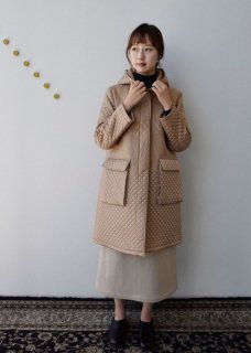 Quilt embroidery hooded coat