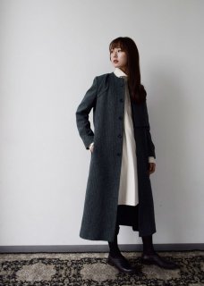 dobby  wool long coat