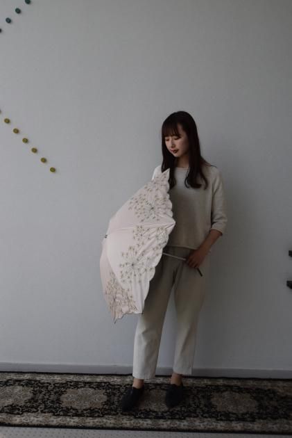 everlasting sprout サマーシールドフェンネル刺繍折り畳み日傘 everlasting sprout サマーシールドフェンネル刺繍折り畳み日傘