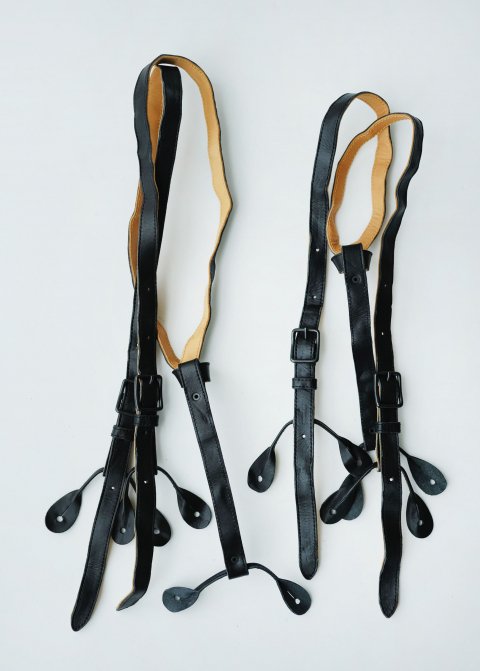 GARMENT REPRODUCTION OF WORKERS / LEATHER SUSPENDER,