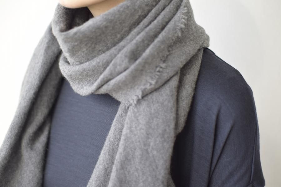 激安通販サイト 人気 evam eva t e n i b a c - stole, diagonal cashmere linen / 小物