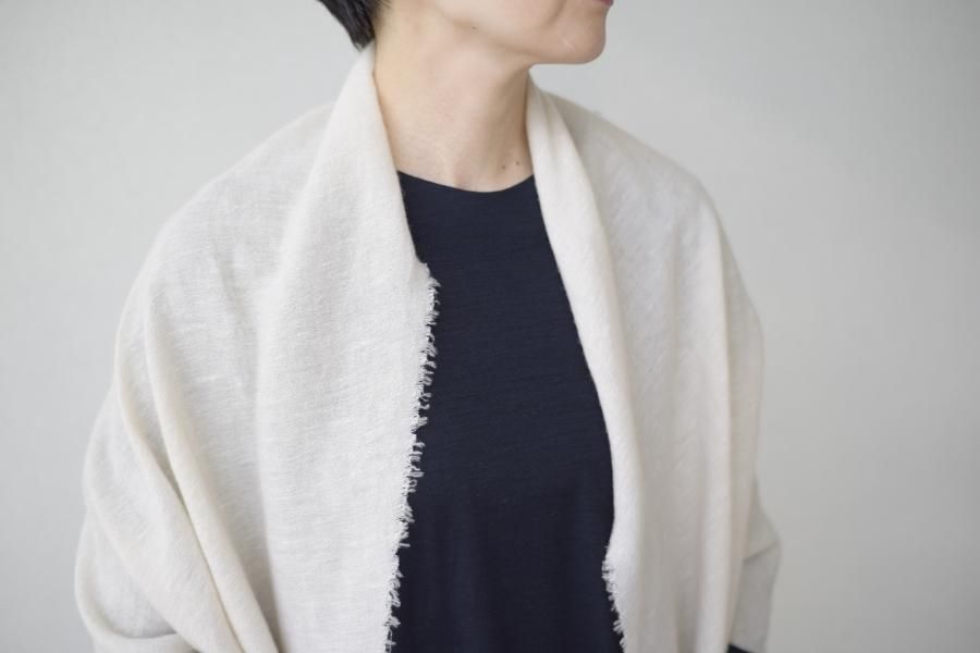evam eva / linen cashmere diagonal stole, - c a b i n e t