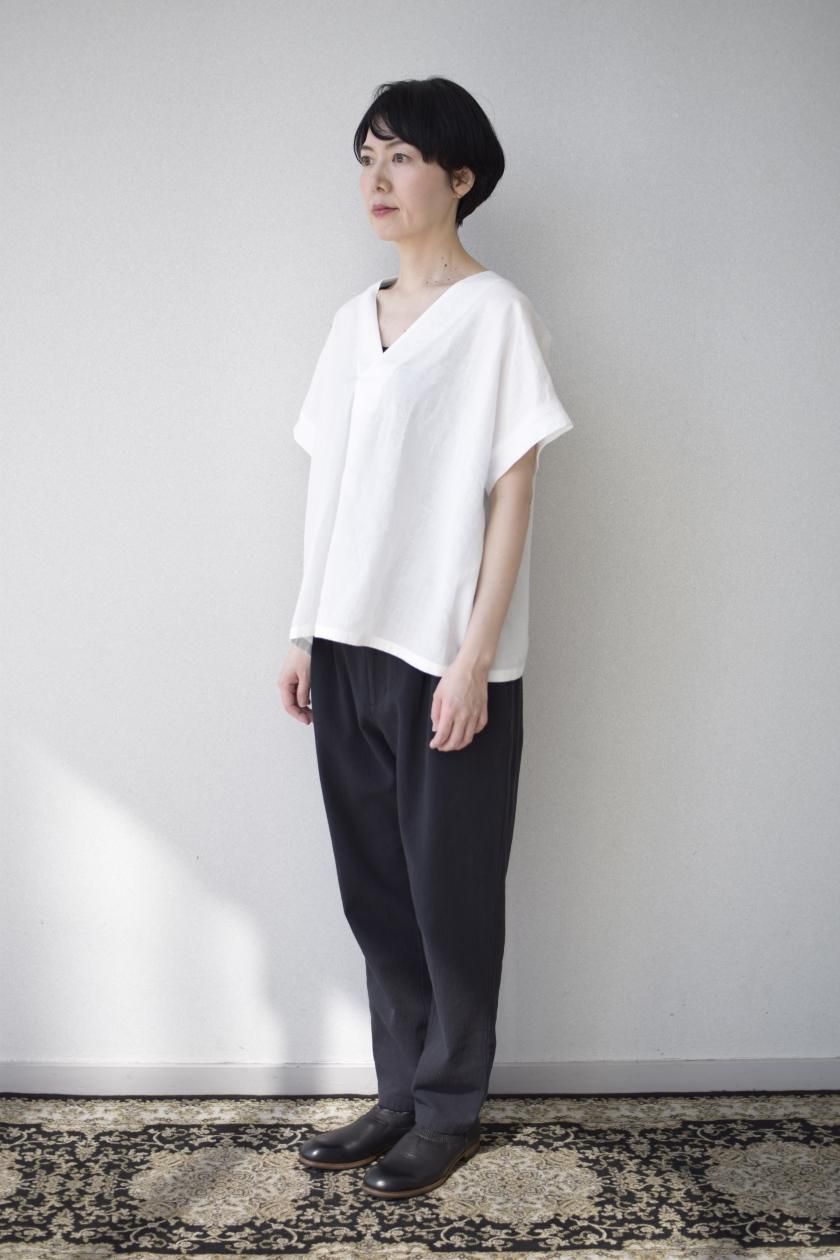 Evam eva / water linen v neck pullover - c a b i n e t