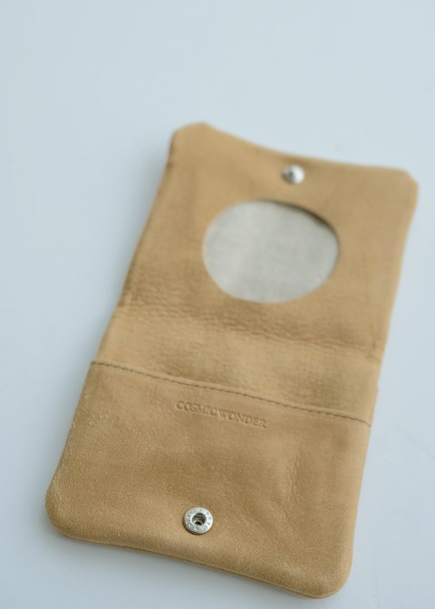 Jomon tanned and smoked leather coin card case