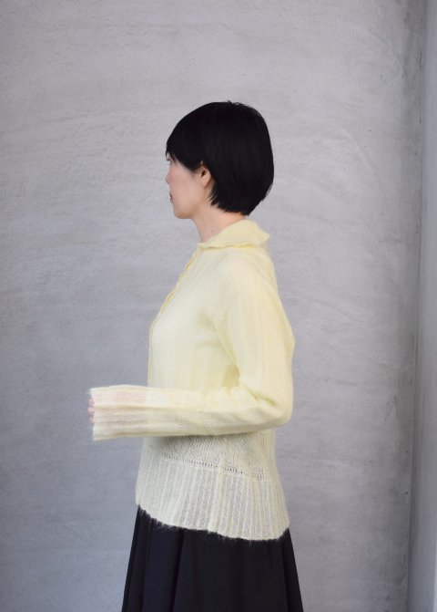 Silk&Mohair Ribbed-Knit Sweater