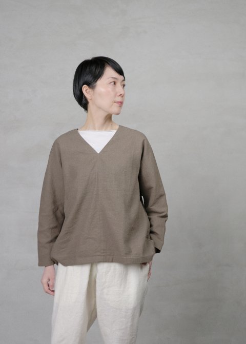 evam eva / silk linen pullover,