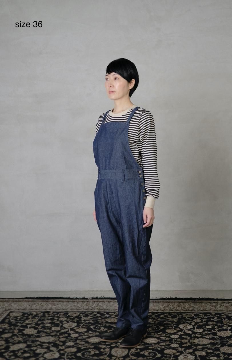 72◇atelier naruse コットンデニムサロペット TS0529-8 コットンデニムサロペットパンツ - c a b i n e t O N L I N E