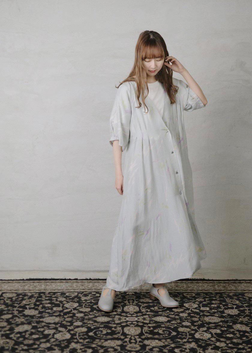 polka dot soielle / オリジナルプリントハーフスリーブローブ