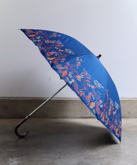 窓辺の花　刺繍 晴雨兼用日傘 長傘タイプ