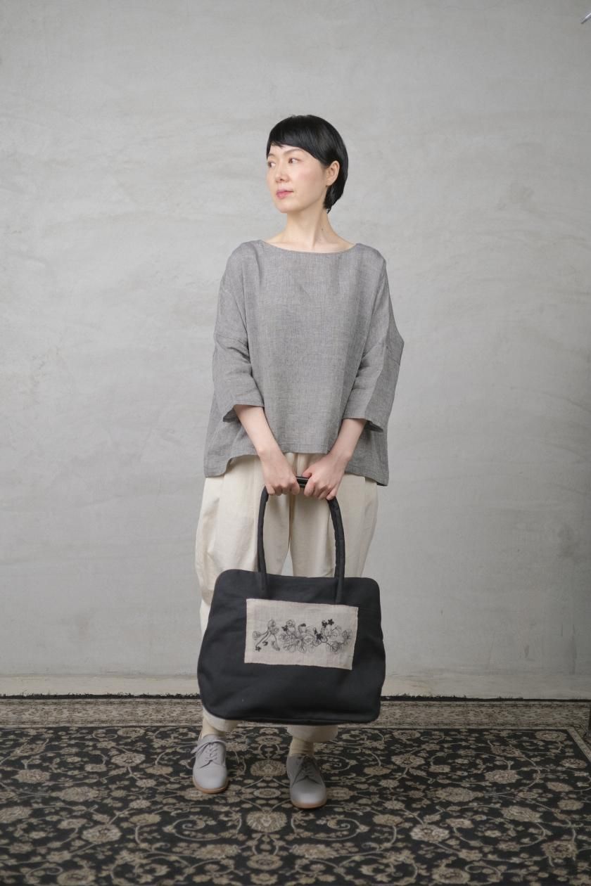 バッグ suisuisumi スミレの押し花刺繍バッグ big size - c a b i n e t