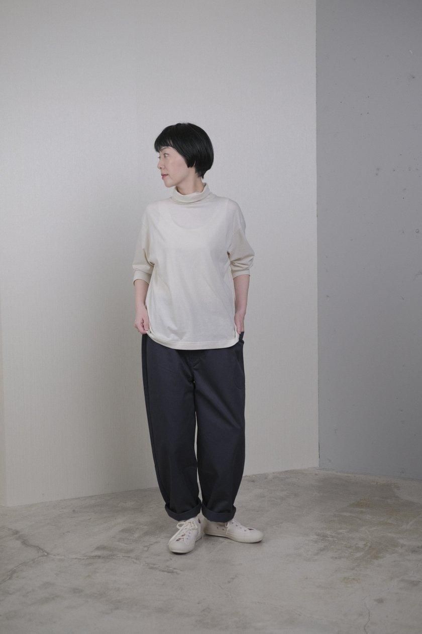 新品アトリエナルセ コットンチノバルーンパンツ ネイビー W