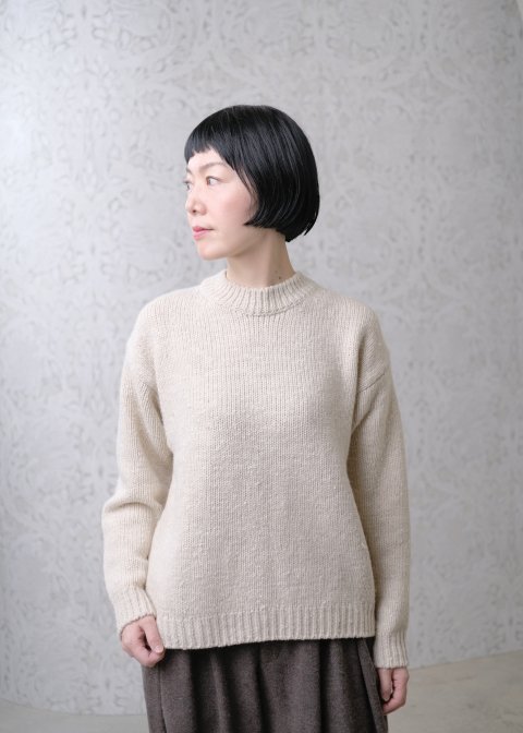 evam eva / silk wool pullover,