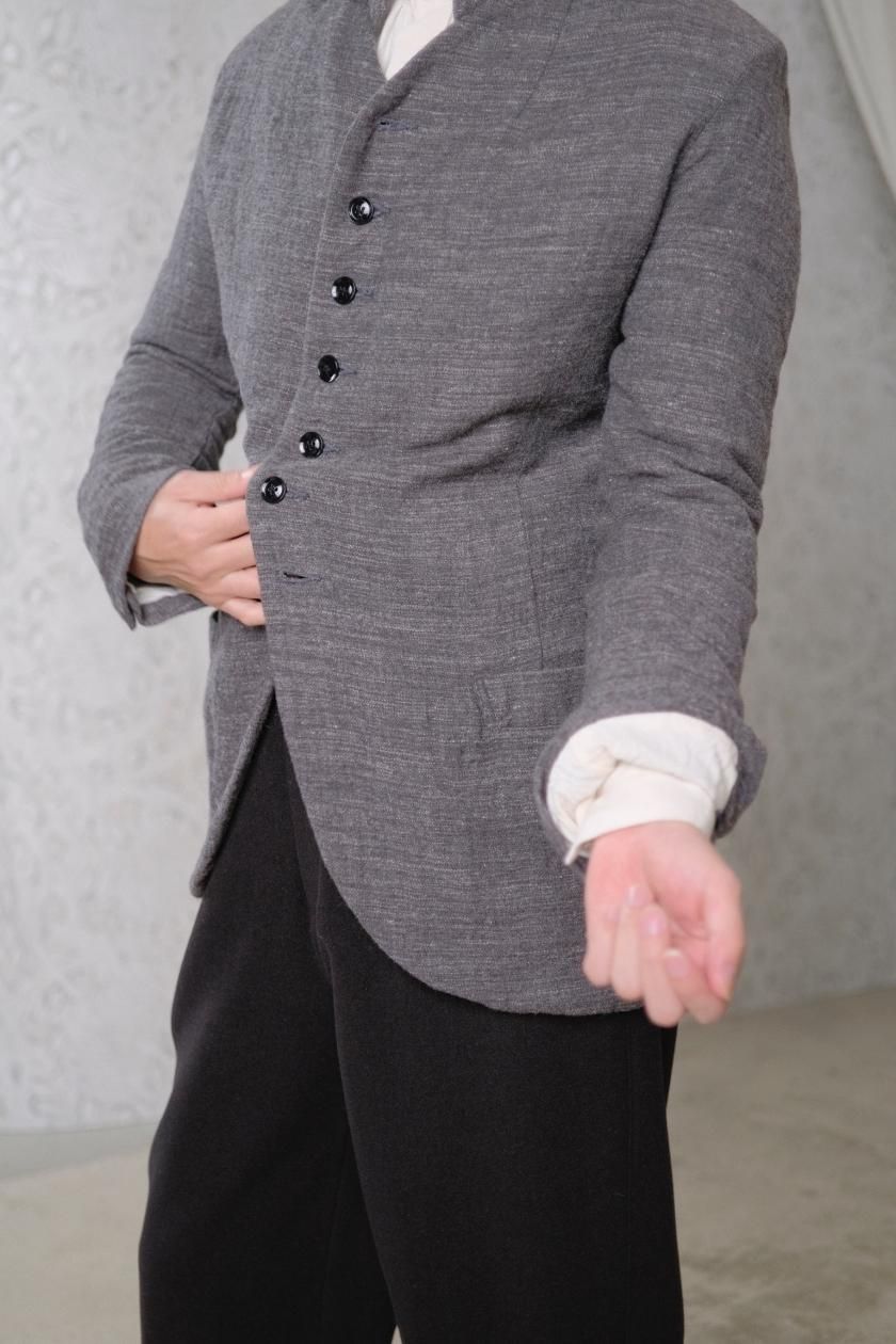 DOLMAN COLLAR JACKET(gris acier / graphite) - c a b i n e t