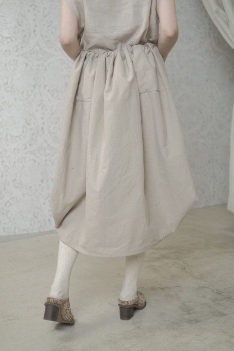 COSMIC WONDER / Classic back satin drawstring bag skirt,