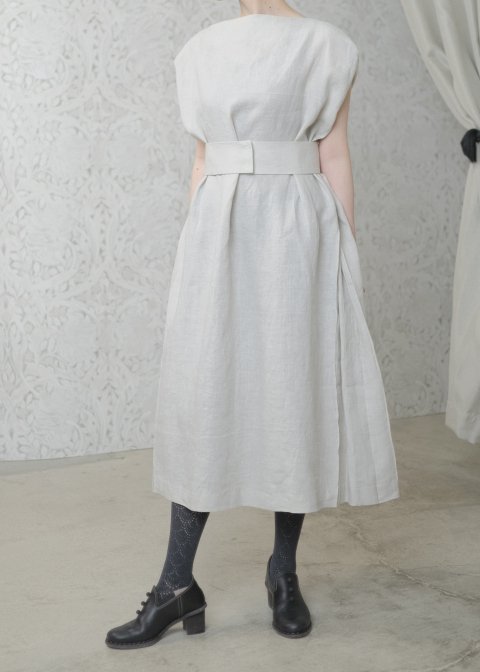 Linen oxford paper bag dress