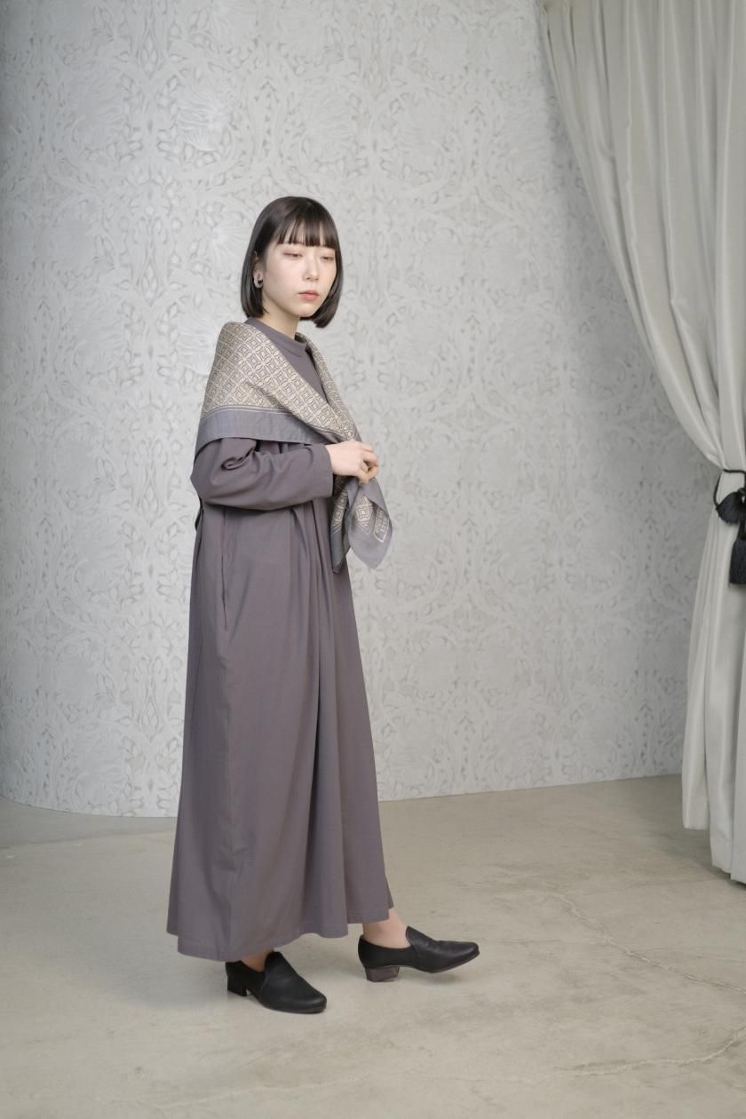 evam eva / stand collar tuck one piece, - c a b i n e t