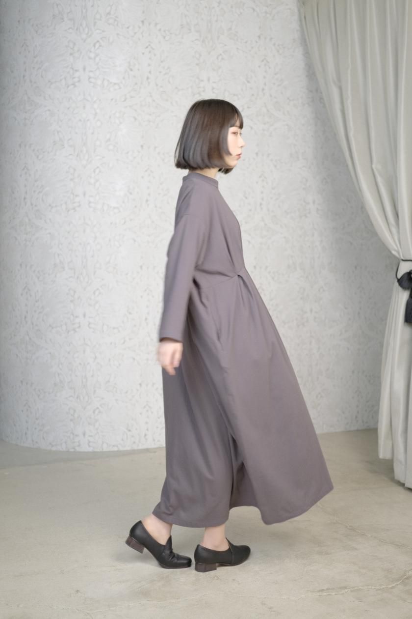 evam eva / stand collar tuck one piece, - c a b i n e t
