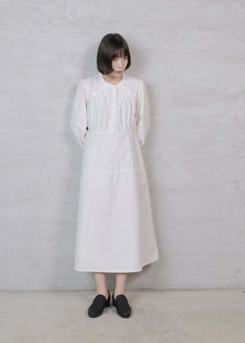 Cotton linen classic broadcloth 1920's work dress