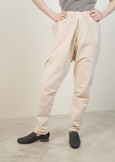 COSMIC WONDER / Cotton linen classic broadcloth tattuke pants,