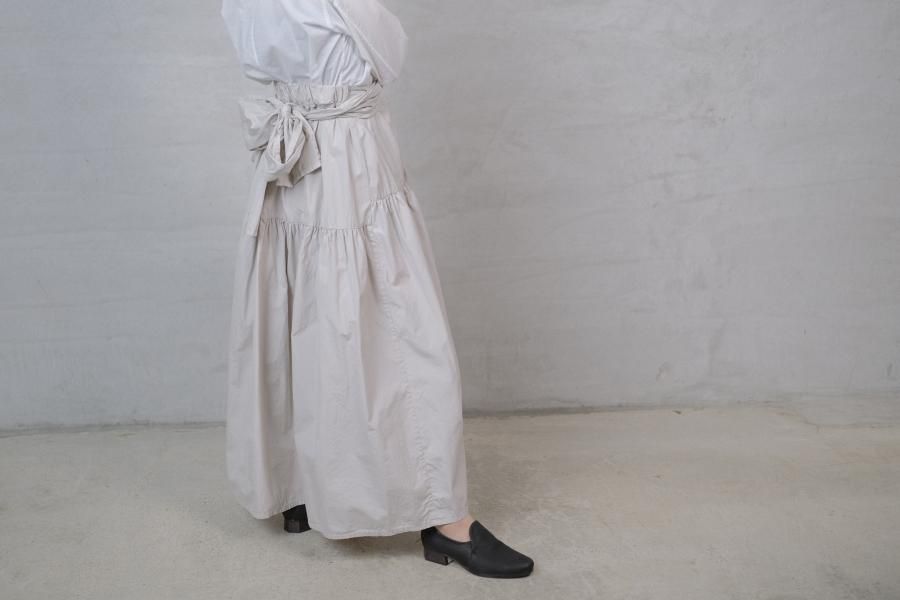 COSMIC WONDER / Suvin cotton broadcloth wrapped gather skirt