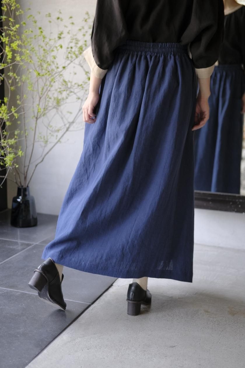 リネン W（ウエスト）ゴム ギャザースカート - c a b i n e t