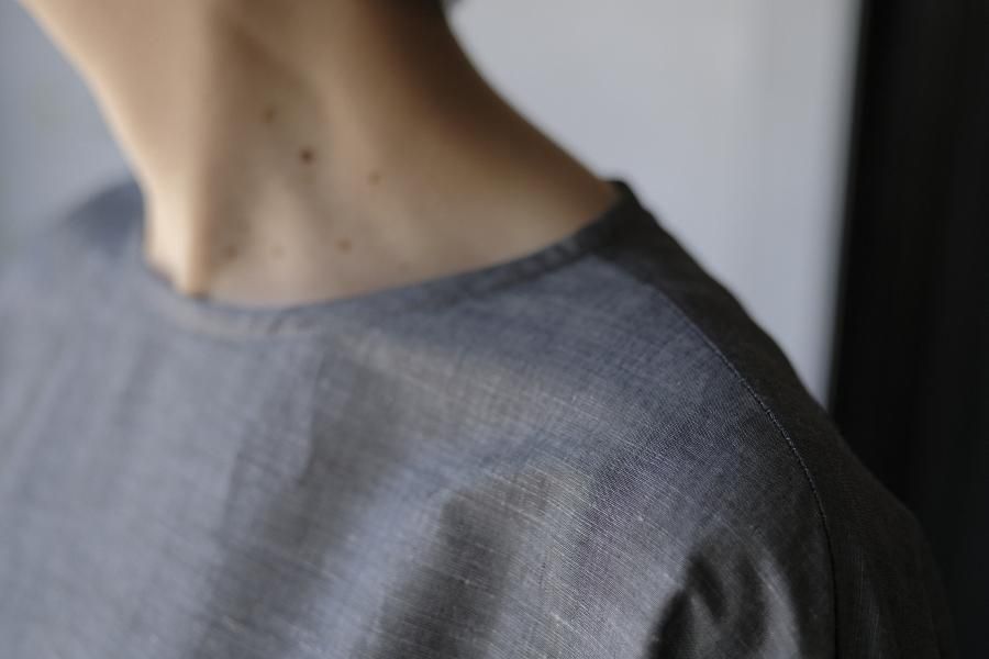 美品 atelier naruse 洗えるリネン100%シャツロングワンピース atelier naruse | リネンシャツギャザーワンピース