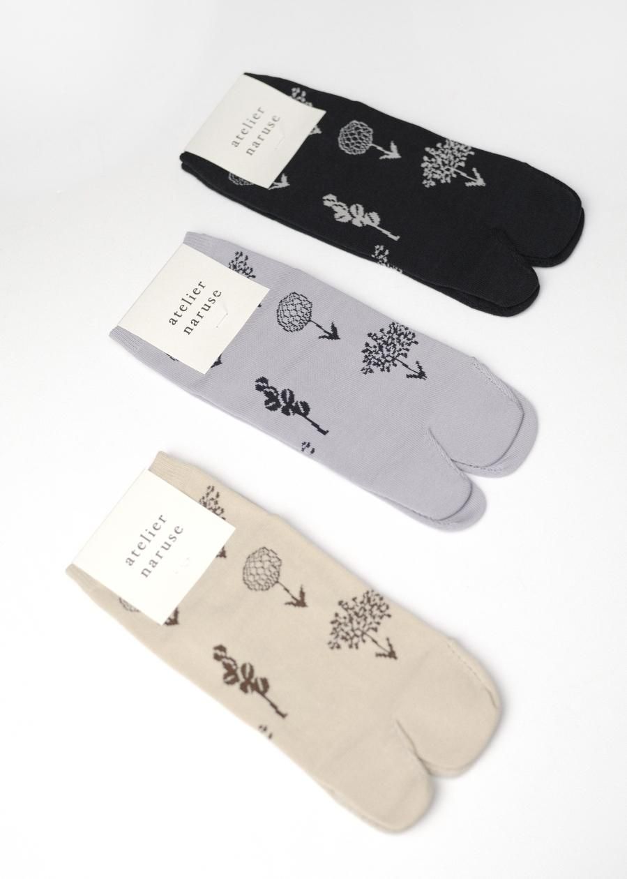atelier naruse / コットン ~monotone flower~ ショートタビ