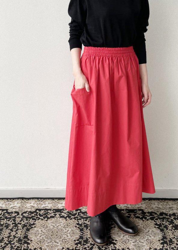 atelier naruse / コットンパッチポケットスカート (red atelier naruse / コットンパッチポケットスカート (red