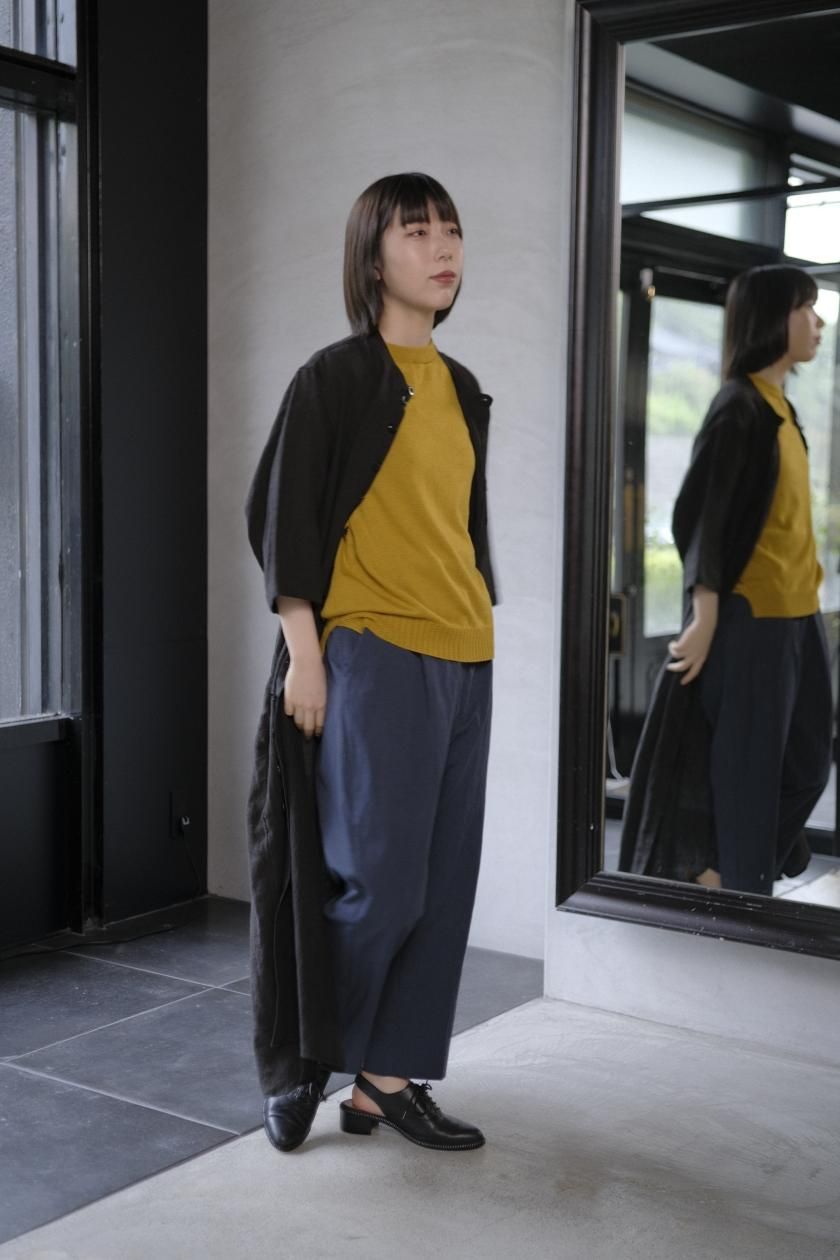 美品＊アドーア コットンシルクプルオーバー 36 黒 ノースリーブ