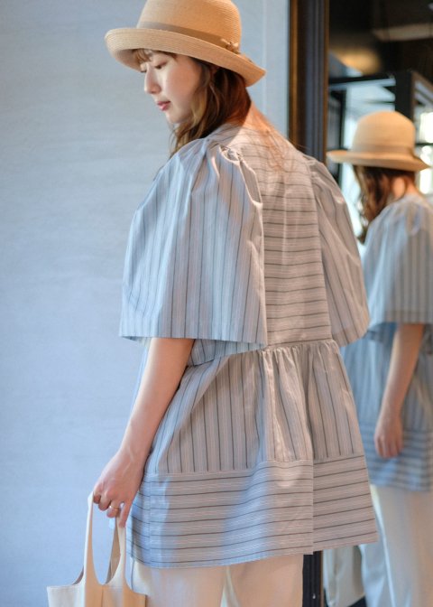 H&#233;riter / cotton silk stripe tunic ,