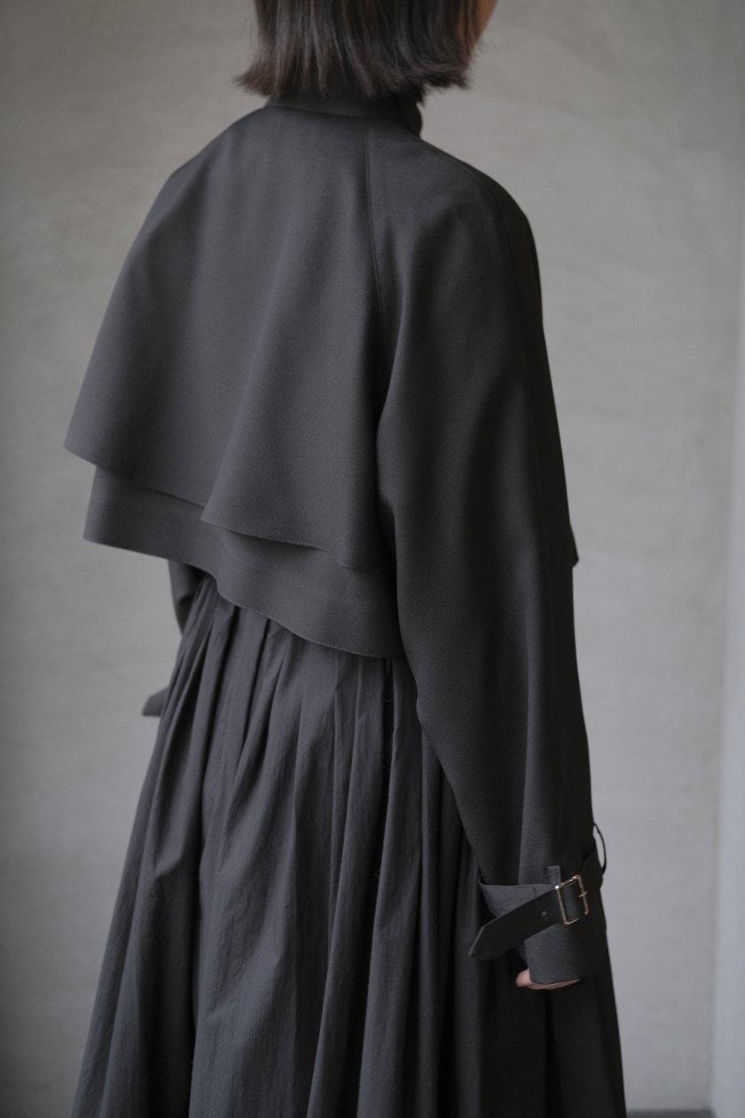 mintdesigns / SHORT TRENCH Black | ミントデザインズ ショートトレンチコート - c a b i n e t O N  L I N E S T O R E