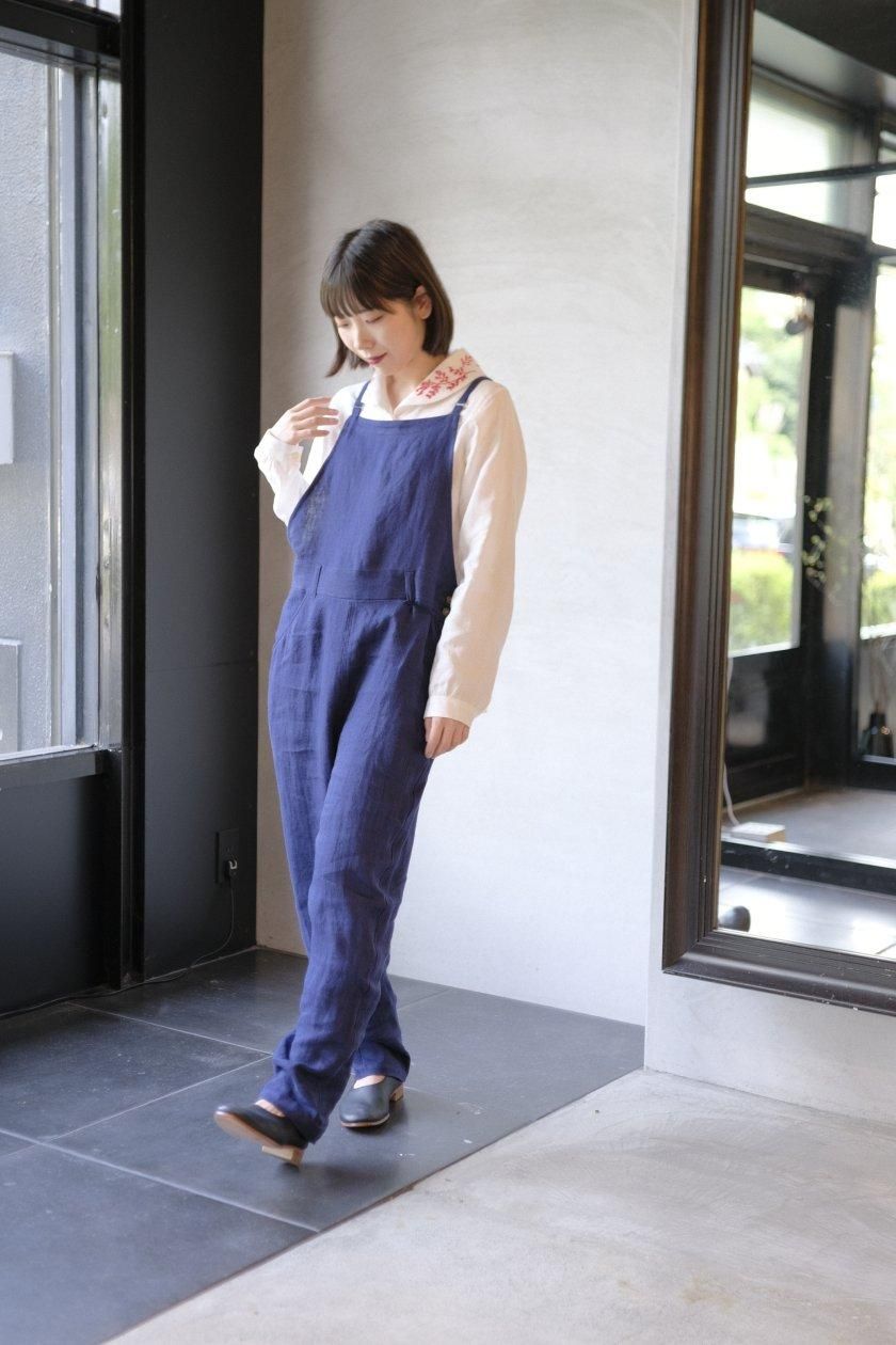 リネン刺繍ショールカラーブラウス - c a b i n e t O N L I N E
