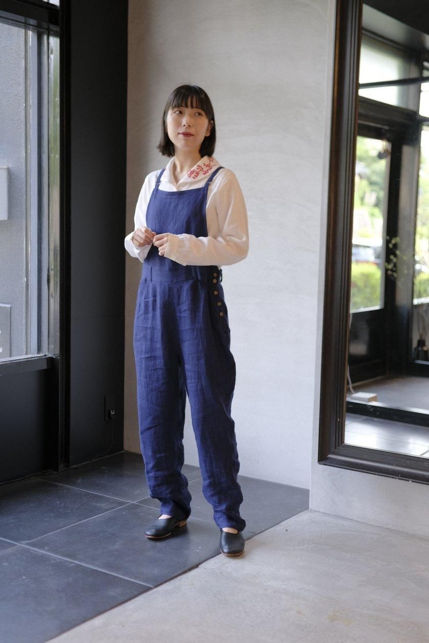 リネン刺繍ショールカラーブラウス - c a b i n e t O N L I N E