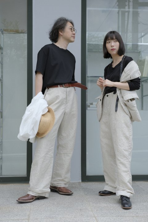 GARMENT REPRODUCTION OF WORKERS / WIDE G.M TROUSERS COMBEDTRIPE【unisex】