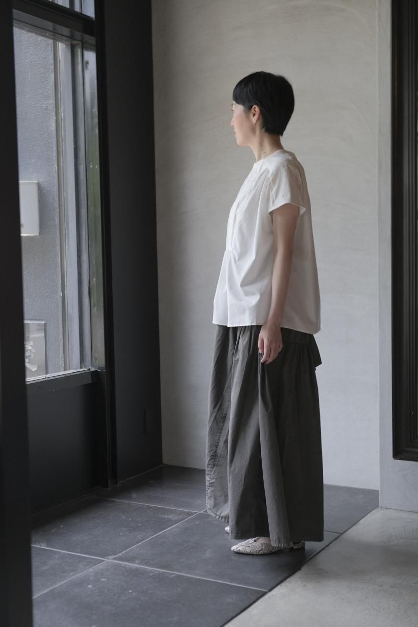 COSMIC WONDER / Suvin cotton broadcloth wrapped gather skirt
