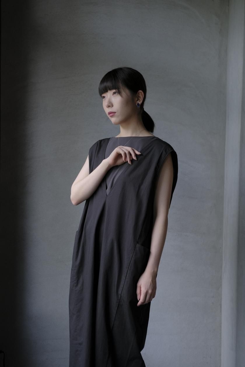 evam eva | Linen Sleeveless One-piece (Ivory