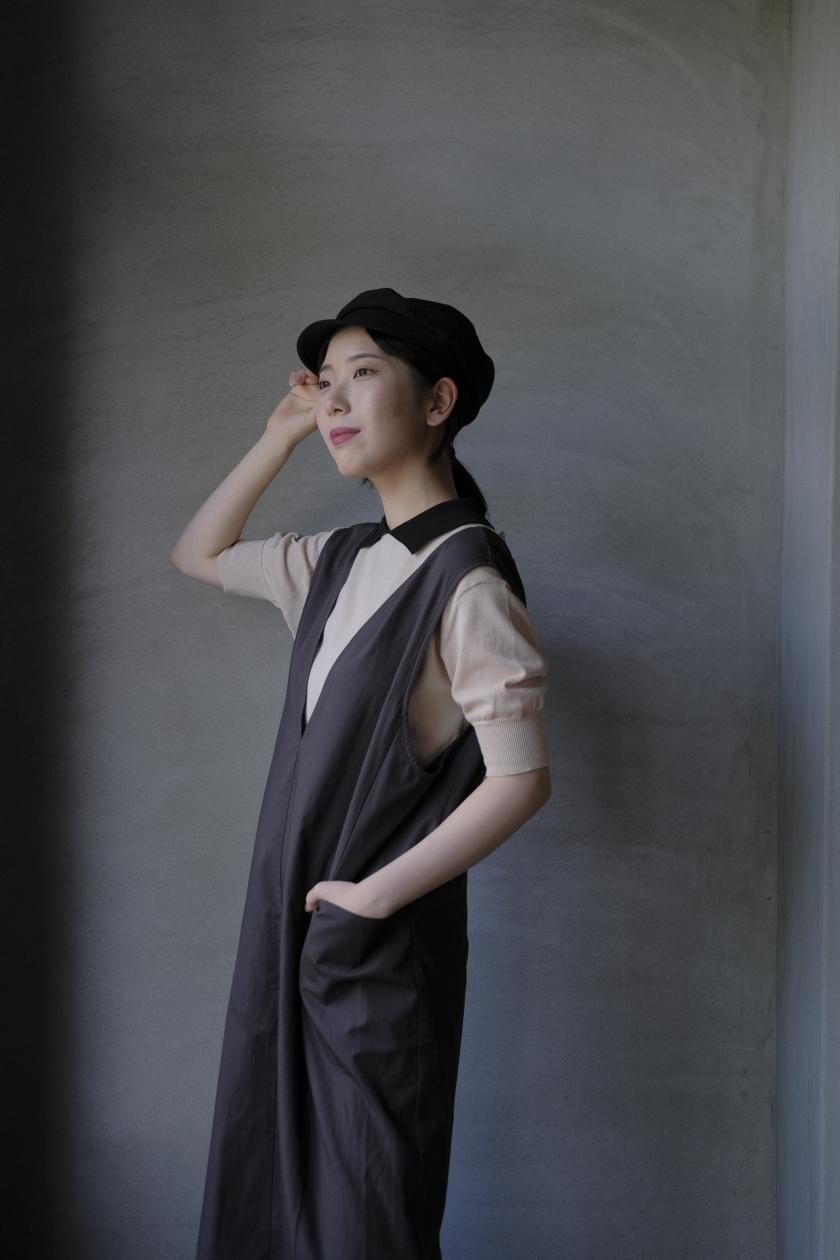 evam eva | Linen Sleeveless One-piece (Ivory