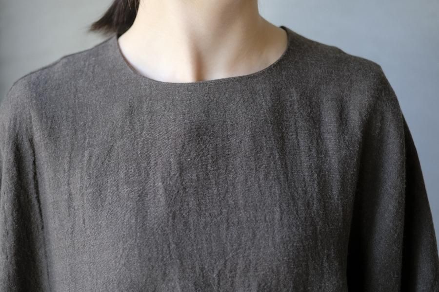 コズミックワンダー　リネンシルクワンピース COSMIC WONDER / Crassic linen wool big square dress | COSMIC