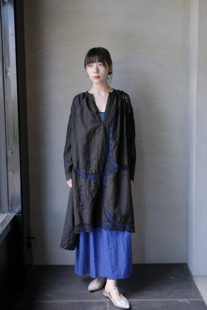 Hériter / table cloth kaftan dress | エリテのテーブルクロス風 