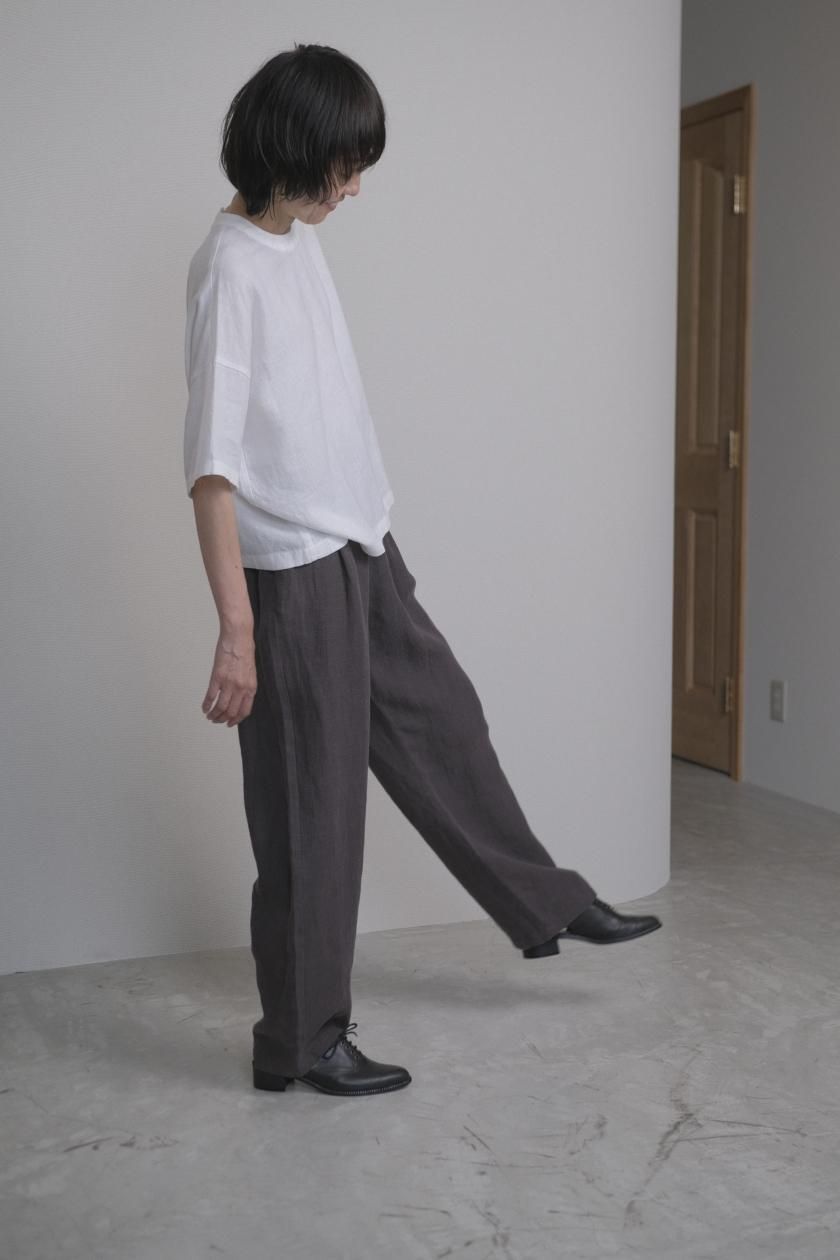 evam eva / linen wide pants | エヴァムエヴァ | 強撚のリネン
